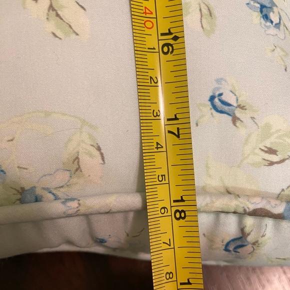 Shabby Chic Bunny Rabbit Shaped Down Alternative Pillow Blue Tea Roses Floral - Picture 8 of 11